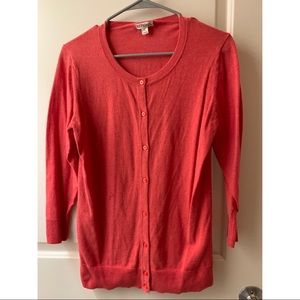 Orange/Red Button Down Cardigan